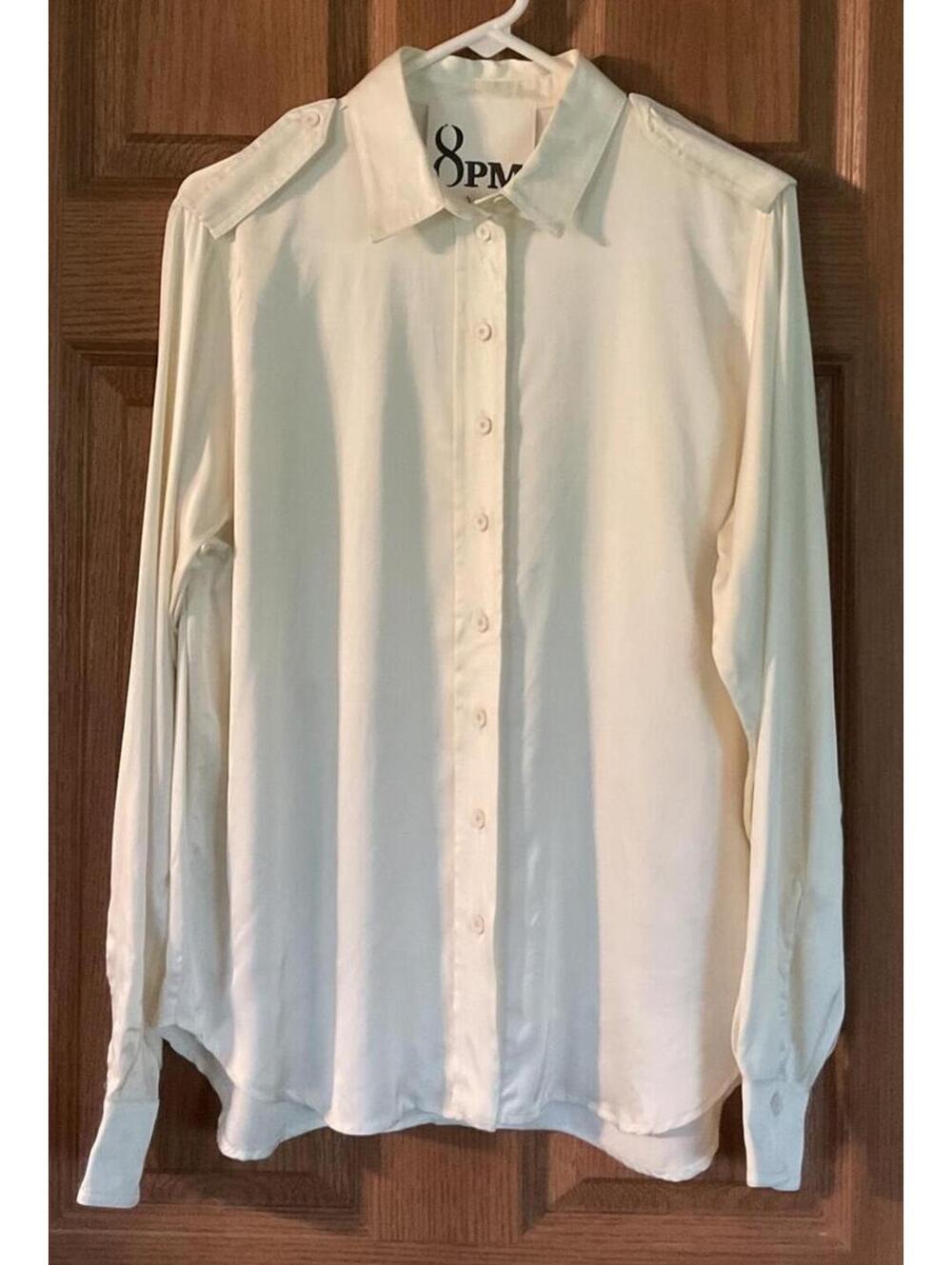 8 PM Viscose, Made in ITALY, Penelope Camica Shirt, Elegant Soft Silky Blouse